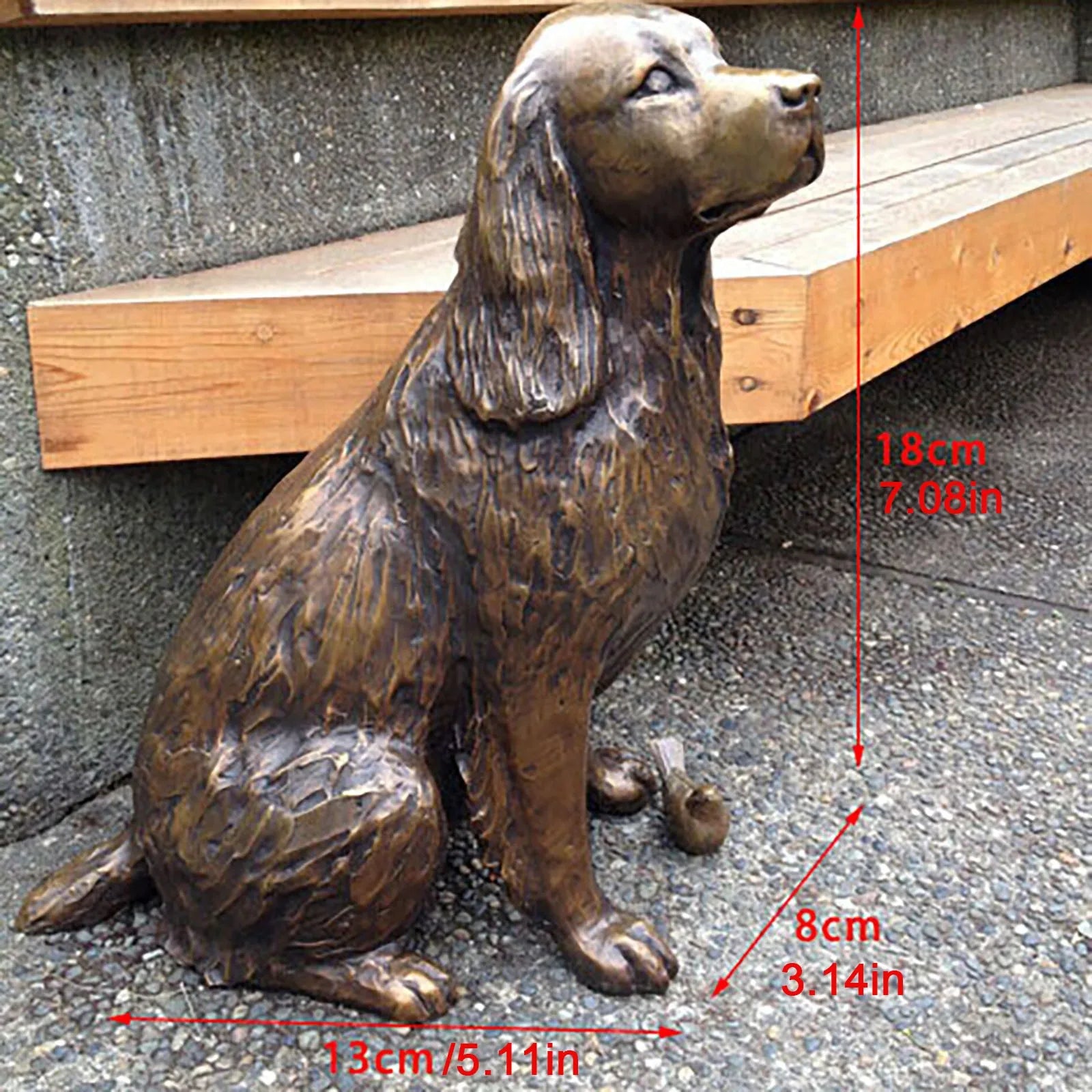 Art Springer Spaniel Statue Garden Decor,Resin Animal Dog Sculpture Yard Patio Figurine Indoor Outdoor Decorative Ornament New