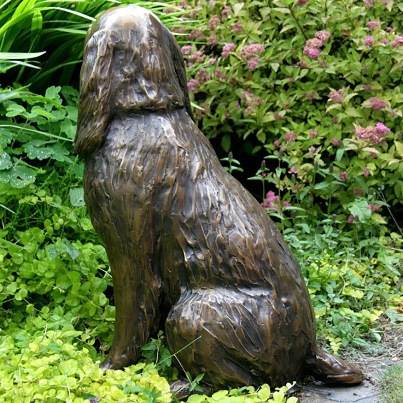 Art Springer Spaniel Statue Garden Decor,Resin Animal Dog Sculpture Yard Patio Figurine Indoor Outdoor Decorative Ornament New