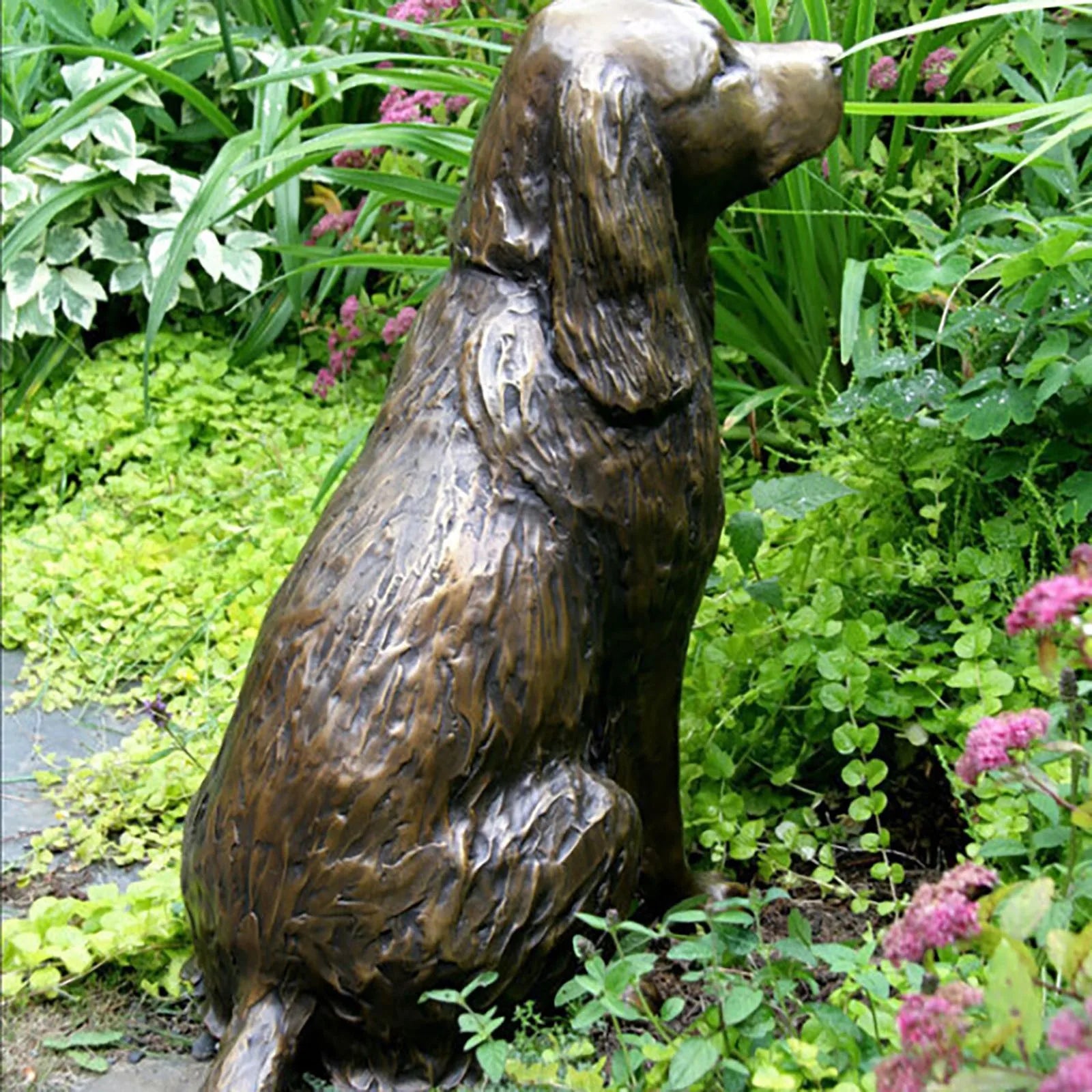 Art Springer Spaniel Statue Garden Decor,Resin Animal Dog Sculpture Yard Patio Figurine Indoor Outdoor Decorative Ornament New