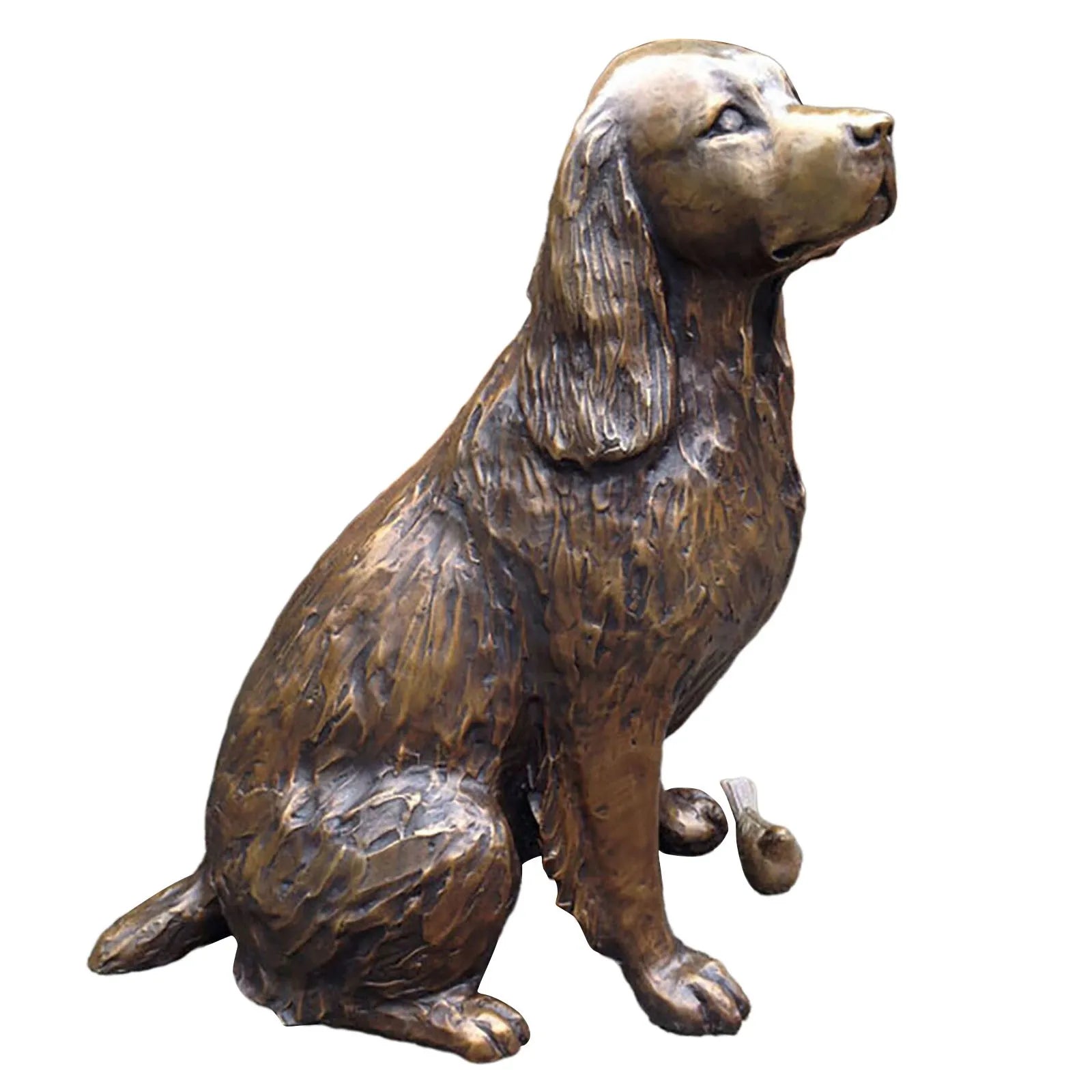 Art Springer Spaniel Statue Garden Decor,Resin Animal Dog Sculpture Yard Patio Figurine Indoor Outdoor Decorative Ornament New